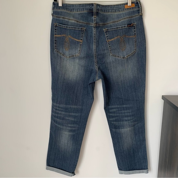 NWT SIZE 14 SEVEN7 WEEKEND EAST FIT BOYFRIEND MEDIUM BLUE BOYISH JEAN - Picture 12 of 16